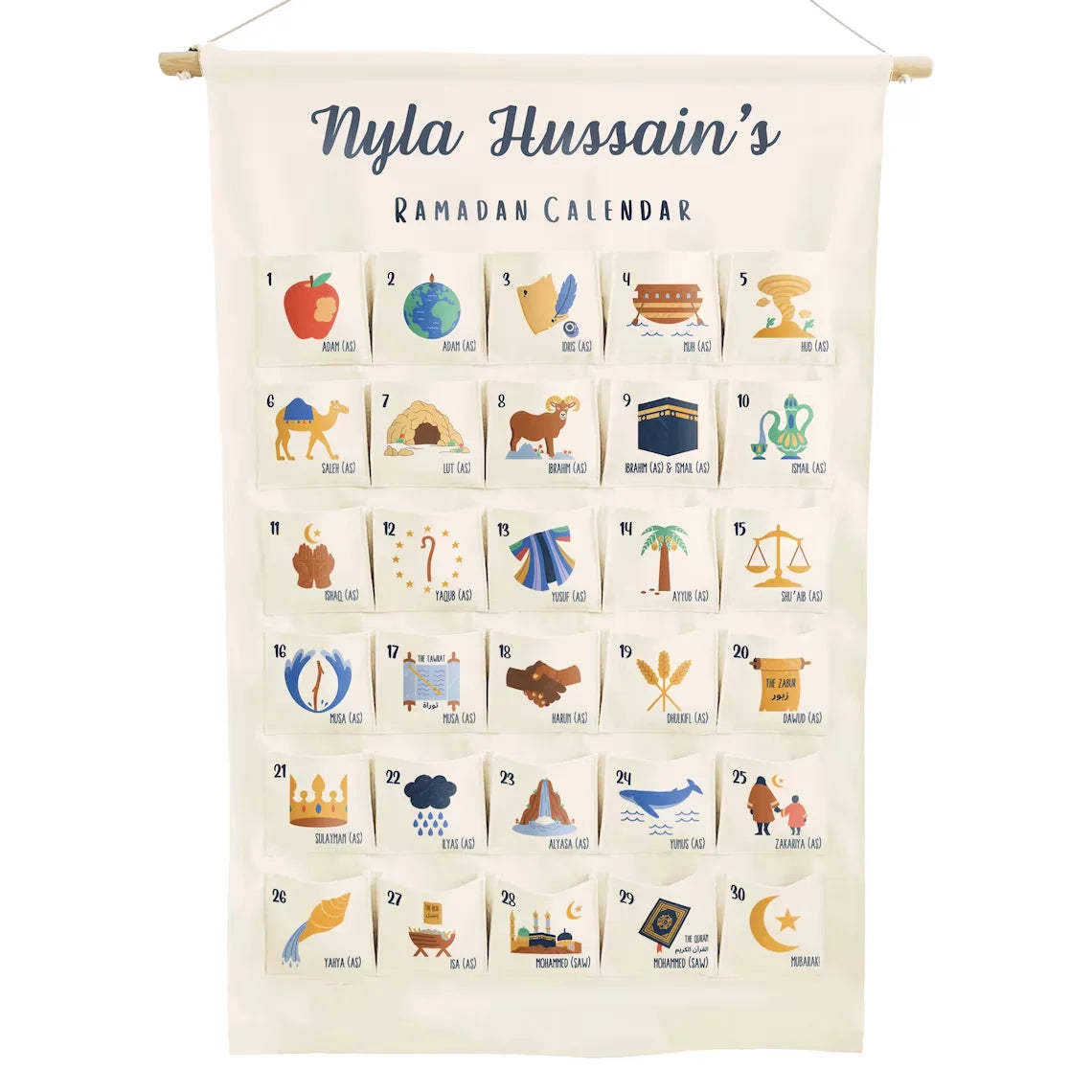 Calendrier Ramadan personnalisé 30 jours - Enfant