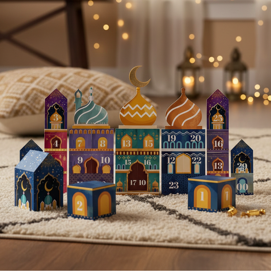 Calendrier Ramadan vintage 30 pièces - Style mosquée